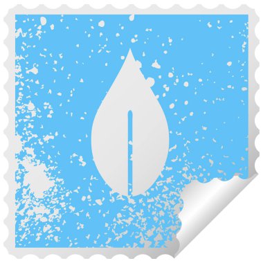 sıkıntılı kare etiketi simgesi sonbahar yaprak peeling