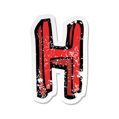 bir çizgi film mektup Retro sıkıntılı etiket