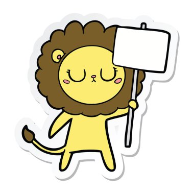 etiket protesto işareti karikatür aslan