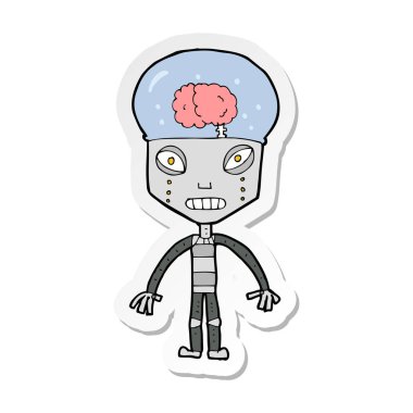 bir çizgi film garip robot Sticker