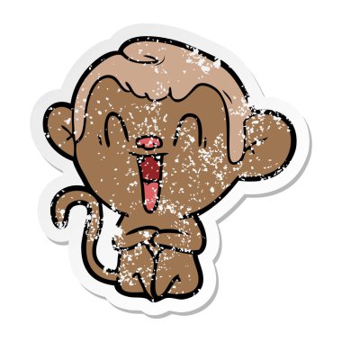 bir karikatür komik maymun sıkıntılı etiket