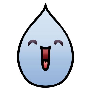 ilginç degrade gölgeli çizgi film duygusal yağmur damlası