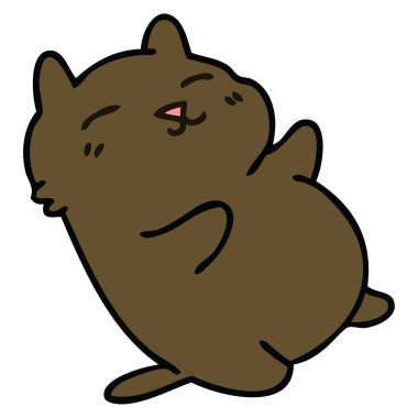 el çekilmiş ilginç karikatür kedi