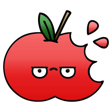 Kırmızı elma, degrade gölgeli çizgi film