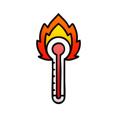 Degrade gölgeli karikatür sıcak cam termometre