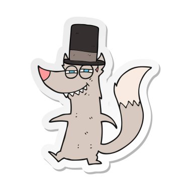 etiket bir karikatür küçük zengin kurt