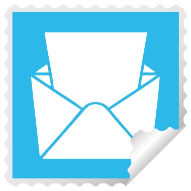 ilginç Meydanı etiket karikatür mektup ve zarf peeling