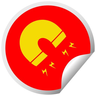 dairesel peeling etiket karikatür bir mıknatıs