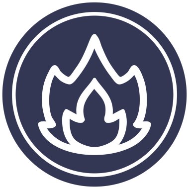 basit alev dairesel simgesi simgesi