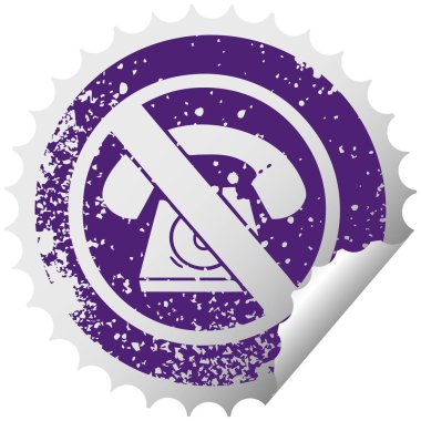 işareti sıkıntılı dairesel peeling etiket sembolü bir telefon izin