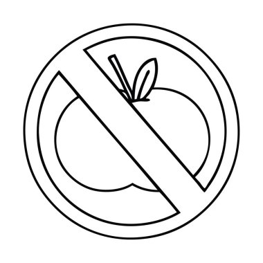 Çizim karikatür hiçbir meyve izin verilen işaret hattı