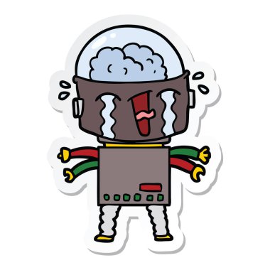 robot ağlıyor çizgi film etiketi