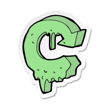 etiket geri dönüşüm sembolü erime bir karikatür