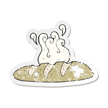 bir çizgi film somun ekmek Retro sıkıntılı etiket