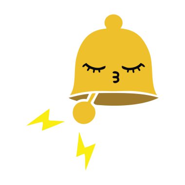 düz renk retro karikatür zil çan