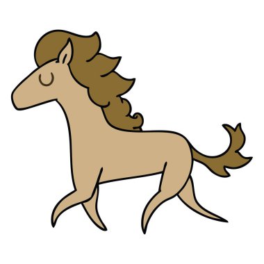 Kurlar at koştu ilginç el çizilen çizgi film