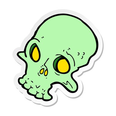 etiket bir çizgi film ürkütücü kafatası