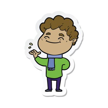 etiket bir karikatür dostça adam