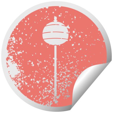 sıkıntılı dairesel peeling etiket ilginç sembolü altın Asası