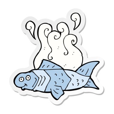 etiket bir karikatür komik balık