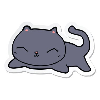 etiket bir karikatür kedi