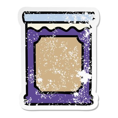 ilginç bir el sıkıntılı etiket karikatür kavanoz reçel çizilmiş