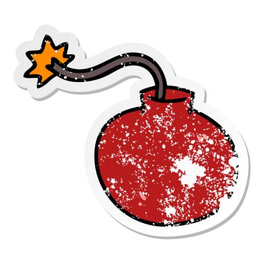 ilginç bir el sıkıntılı etiket çizgi film bomba çizilmiş