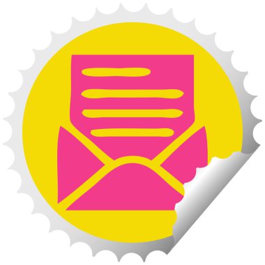 dairesel peeling etiket karikatür mektup ve zarf