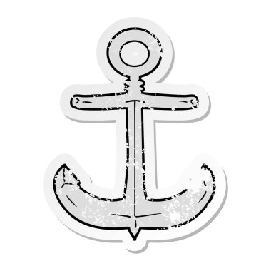 bir çizgi film çapa sıkıntılı etiket