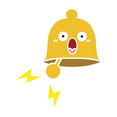 düz renk retro karikatür bir zil çan