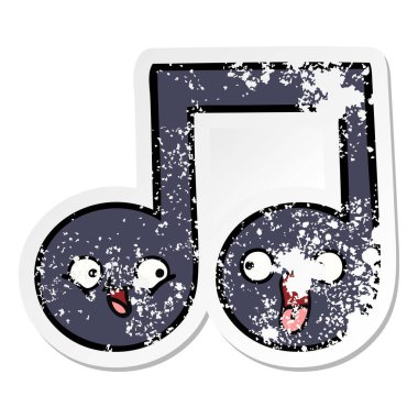 sevimli çizgi nota sıkıntılı etiket