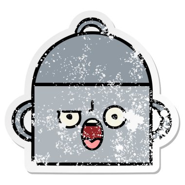 tencereye bir sevimli çizgi sıkıntılı etiket