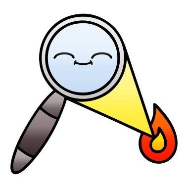 Degrade gölgeli karikatür Büyüteç