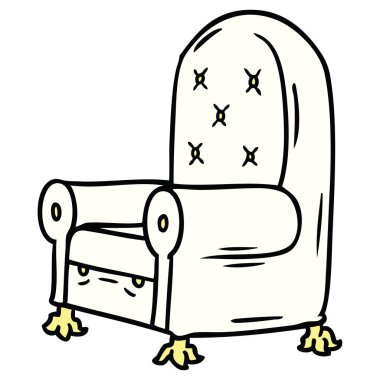 çizgi film doodle mavi kol sandalye