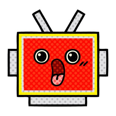 çizgi roman tarzı çizgi film robot baş