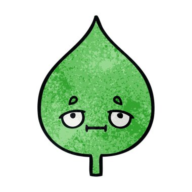 Retro grunge doku çizgi film ekspresiyon yaprak