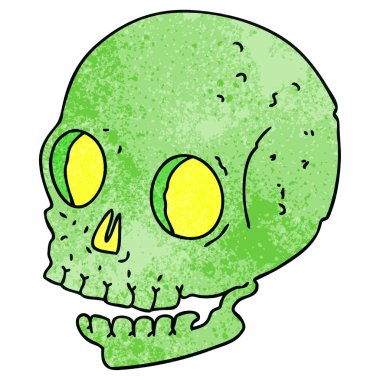 ilginç el çizilmiş karikatür kafatası