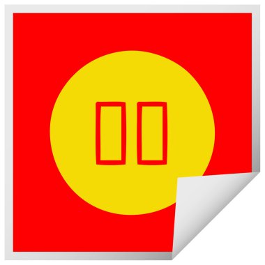 etiket karikatür Duraklat düğmesi peeling Meydanı