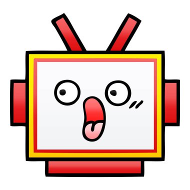 Degrade gölgeli karikatür robot baş