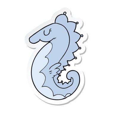 etiket bir çizgi film deniz at