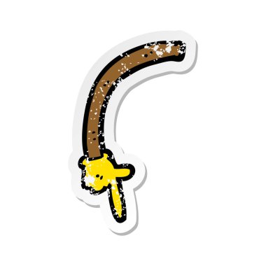 Retro bir karikatür işaretleme kol etiket sıkıntılı