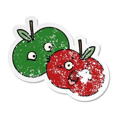 elma sevimli çizgi çiftinin sıkıntılı etiket