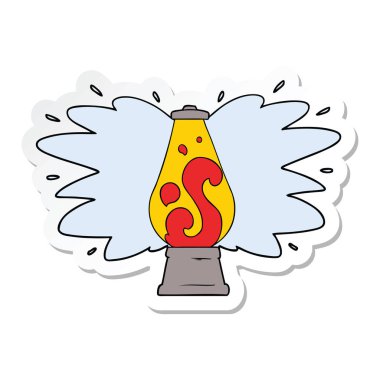 etiket bir karikatür retro lav lambası