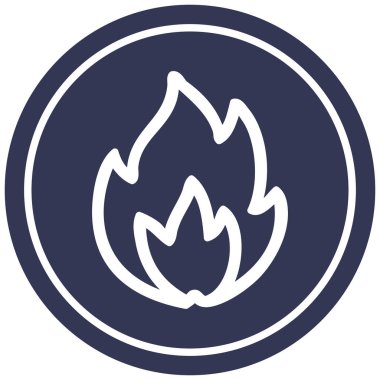 basit alev dairesel simgesi