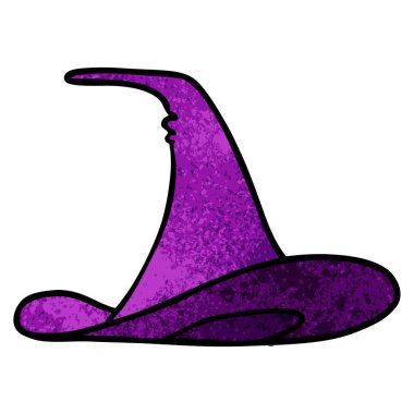 elle çizilmiş karikatür doodle bir cadı şapka dokulu