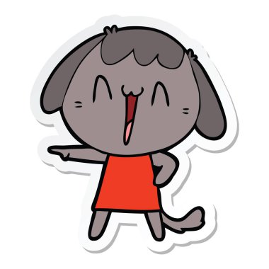 sevimli çizgi köpek etiket