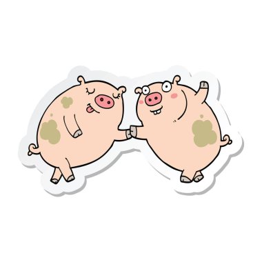 etiketi dans çizgi film domuz