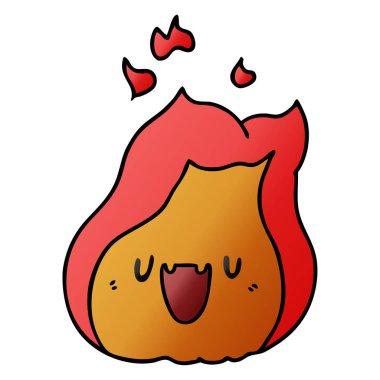 Degrade çizgi film kawaii şirin ateş etmek