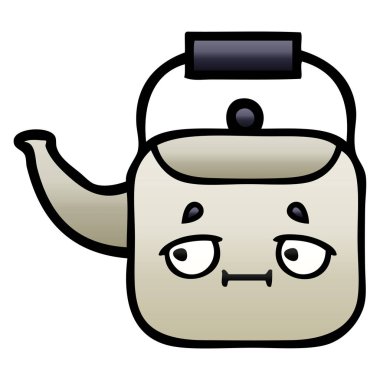 Degrade gölgeli karikatür su ısıtıcısı