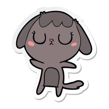 sevimli çizgi köpek etiket